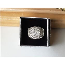 4)  SILVER TONE AND WHITE LAB CREATED