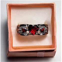 18)   RED HEART SAPPHIRE WITH WHITE TOPAZ