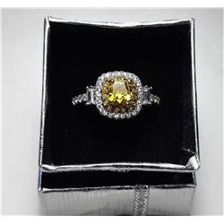 2)  SQUARE CUT NATURAL CITRINE HALO