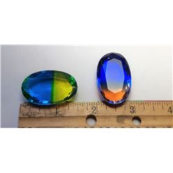 13)  LOT OF 2 LAB CREATED BI COLORED