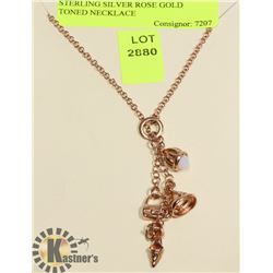 STERLING SILVER ROSE GOLD TONED NECKLACE