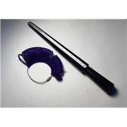 7)  MANDREL STYLE RING SIZER AND A
