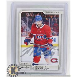 PHILIP DANAULT MONTREAL CANADIENS SIGNED CARD.