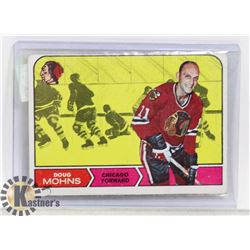 DOUGH MOHNS 1968 TOPPS CHICAGO BLACKHAWKS CARD