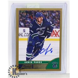 CHRIS TANEV VANCOUVER CANUCKS SIGNED CARD