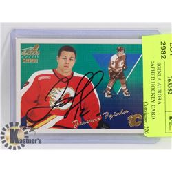 JAROME IGINLA AURORA AUTOGRAPHED HOCKEY CARD.