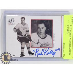 RED KELLY FLEER AUTOGRAPHED HOCKEY CARD.