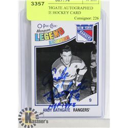 ANDY BATHGATE AUTOGRAPHED O-PEE-CHEE HOCKEY CARD