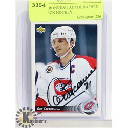 GUY CARBONNEAU AUTOGRAPHED UPPER DECK HOCKEY