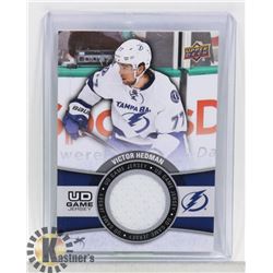 VICTOR HEDMAN UD GAME JERSEY CARD 15-16 TAMPA BAY