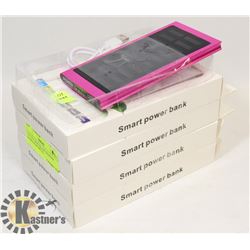 LOT OF 4 NEW SOLAR CHARGER BANKS SLIM METAL