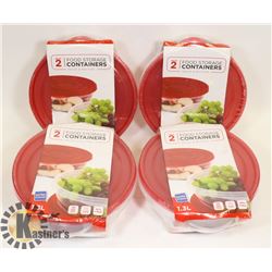 LOT OF FOUR NEW 2PC FOOD STORAGE CONTAINERS