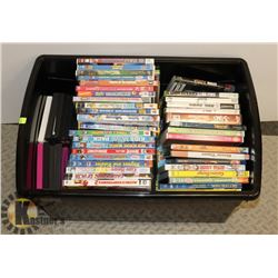 BIN OF CHILDREN'S DVDS