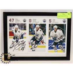 COLLECTION OF 3 SIGNED & FRAMED  EDMONTON OILERS