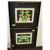 Image 1 : 2 TRIPLE MATTED FRAMED PICTURES - GREEN, YELLOW &