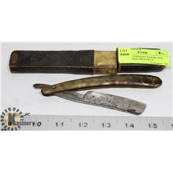 ANTIQUE STRAIGHT RAZOR AND CASE ALFRED SHEFFIELD