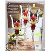 Image 1 : BRAND NEW SET OF 3 LARGE PAINTED GLASS CANDLE