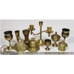 VINTAGE BRASS SET, ALL STAMPED AND HAND CRAFTED IN