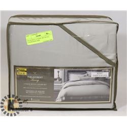 FIELDCREST LUXURY 3PC DUVET COVERS KING SIZE.