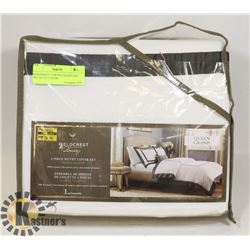 FIELDCREST LUXURY QUEEN SIZE 3PC DUVET COVER.