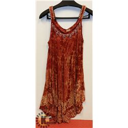 LADIES TIE DYED RED DRESS ONE SIZE