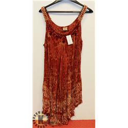 LADIES TIE DYED RED DRESS ONE SIZE