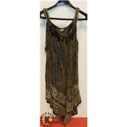 LADIES TIE DYED GREEN/GREY DRESS ONE SIZE