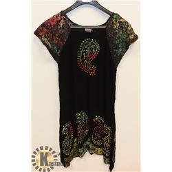 BLACK & MULTI COLOR LADIES ONE SIZE DRESS