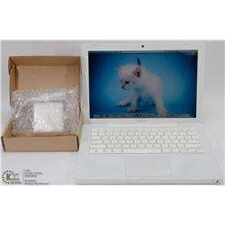 WHITE APPLE MACBOOK WITH WEBCAM