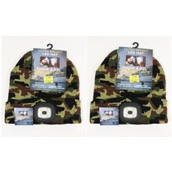 TWO NEW! ULTRA BRIGHT LED HEADLIGHT TOQUE (CAMO)