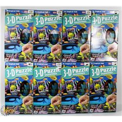 8 NEW TROPICAL FISH 3D PUZZLE VALENTINES KITS