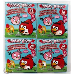 4 NEW ANGRY BIRDS VALENTINE CANDY CARD KIT!