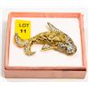 Image 1 : VINTAGE GOLD TONE & CRYSTAL STYLED KOI BROACH