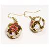 Image 1 : PAIR OF VINTAGE ENAMELED EARRINGS