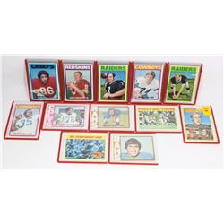 12 ASSORTED 1972 NFL STAR CARDS.
