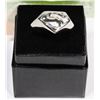 Image 1 : SILVER TONED SUPERMAN  MENS RING SZ 13.5