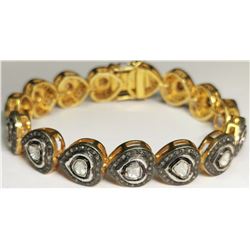 46) GILT SILVER DIAMOND SET BRACELET,