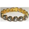 Image 1 : 46) GILT SILVER DIAMOND SET BRACELET,
