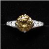 Image 1 : 47) 14K WHITE GOLD BROWN DIAMOND RING,