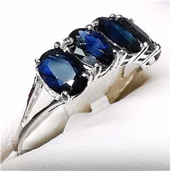 36) 10K WHITE GOLD SAPPHIRE RING,
