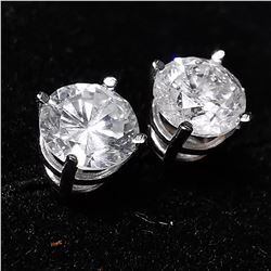 35) 14K WHITE GOLD DIAMOND STUD EARRINGS,