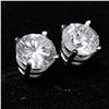 Image 1 : 35) 14K WHITE GOLD DIAMOND STUD EARRINGS,