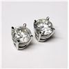 Image 3 : 35) 14K WHITE GOLD DIAMOND STUD EARRINGS,