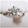 Image 1 : 34) 14K WHITE GOLD DIAMOND SOLITAIRE RING,