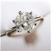 Image 2 : 34) 14K WHITE GOLD DIAMOND SOLITAIRE RING,