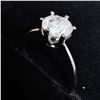 Image 4 : 34) 14K WHITE GOLD DIAMOND SOLITAIRE RING,