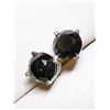 Image 2 : 33) 14K WHITE GOLD BLACK DIAMOND STUD EARRINGS,