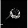 Image 1 : 22) 10K WHITE GOLD BLACK DIAMOND RING,