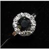 Image 4 : 22) 10K WHITE GOLD BLACK DIAMOND RING,