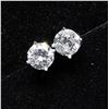 Image 1 : 40) 14K WHITE GOLD SINGLE STONE DIAMOND EARRINGS,